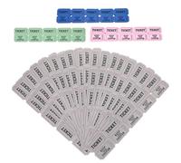 MAGICLULU 400 pièces Tickets Colorés pour Événements Festifs Billets de Loterie pour Célébrations Jeux Carnet de Billets Multicolores Bleu Rose Vert Gris