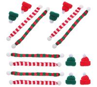 MAGICLULU 48pièces Mini Bonnets Écharpes Noël Tricotés Petits Bonnets Père Noël Loisirs Créatifs Décorations Sapin Fournitures Poupées Bonhomme