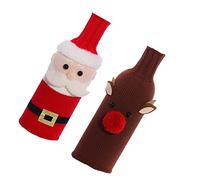 MAGICLULU 5 Ensembles Ensemble De Bouteilles De Vin De Noël Couvertures De Bouteilles De Vin Pulls pour De Décorations De Centres De Table De Noël 2 pièces * 5