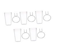 MAGICLULU 5 ensembles Transparent Pegboard Cups With Hooks And Rings For Home Organization Abs Plastic Holders For Small Tools And Accessories Office Bathroom Storage