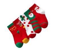 MAGICLULU 5 Paires Chaussettes De Noël Bottines Chaussette Mignonne De Noël Remplisseurs De De Fête De Noël Chaussettes Drôles Chaussettes Enfant-Mollet Pantoufles Moelleuses Coton