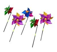 MAGICLULU 5 Pcs Moulin à Vent Réflecteur Anti-Oiseaux 24x50 Cm 8 Pales Colorées, Épouvantail D'extérieur Étanche pour Jardin, Verger et Pelouse, Dissuasif Oiseaux Rotatif Solide