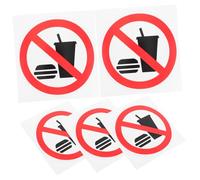 MAGICLULU 5 Pièces Autocollants de Sécurité pour de Manger de Autocollants Auto Adhésifs Haute Visibilité pour Bureaux et Industries Étiquettes de Prohibition Résistantes Aux Intempéries