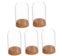 MAGICLULU 5 Pièces Couvercle en Verre de liège Petits Pots avec couvercles hermétique vitrine décoration Rose Artificielle Lustre en Verre Micro-Paysage Couverture de Fleurs éternelles
