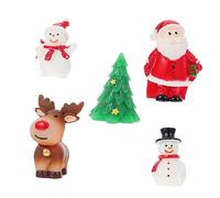 MAGICLULU 5 pièces Décorations de Noël Résine pour Bureau Ornements Micro Paysage avec Père Noël Sapin et Renne pour Décorer Votre Intérieur