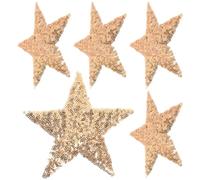 MAGICLULU 5 pièces Écussons Thermocollants Étoile à Paillettes Lot de Patchs Brodés Délicats pour Vêtements et Sacs Ornements Mode Dorés à Repasser Accessoires Décoratifs Résistants
