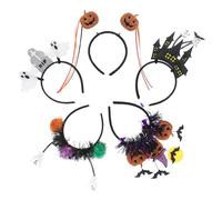 MAGICLULU 5 Pièces Halloween Headbands Set With Cat Ears And Pumpkin Elements Adjustable Fit For And Adults Party Decoration