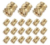 MAGICLULU 50 Écrous en Laiton Moletés Filetés M3 4,6x5,69mm, Inserts Filetés pour Plastique, Cuivre, Or, Lot de 50 Pcs
