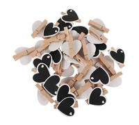 MAGICLULU 50 Pièces Dossier Photos Signe D'affichage De Fête Porte-Photos Clip Pinces à Linge De Porte-Images pour Tables Mini Tableaux Noirs Épingles à Linge De Bois Black