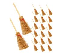 MAGICLULU 50 Pièces Mini Balais Décoratifs Miniatures pour Maison de Poupée Accessoires Artisanaux Réalistes Beige Ornements Suspendus pour Halloween et Noël Lot