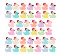 MAGICLULU 50 Pièces Mini Figurine Canard de Noël en Résine Phosphorescente | Ambiance Lumineuse Douce la Nuit, pour Jardin Féerique DIY et Maquettes, Thème Festif
