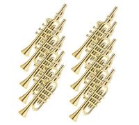 MAGICLULU 50 pièces Miniature Musical Instrument Models Set Petit Ornements Plastique pour Décoration de Noël Accessoires DIY pour et Sapins Modèles Trompette Flûte Saxophone pour Bricolage