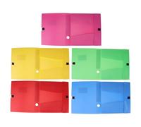 MAGICLULU 5pièces Boîte de Rangement Dossier Plastique Colorée Pliable Organisateur Léger et Portable pour Bureau École Maison Mallette de Stockage Documents Couleur Couleur