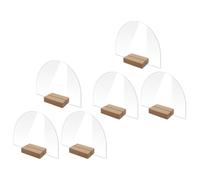 MAGICLULU 6 Ensembles de Cartes de Nom de Table en Acrylique Transparent Supports en Bois, Marque-places Élégants pour Mariage, Décoration de Banquet et Affichage des Numéros de Table