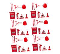 MAGICLULU 6 Ensembles Mini Outils de Pompiers Accessoires Éducatifs pour Maison de Poupées Modèles Réalistes pour Apprentissage Secours Incendie et Décoration de