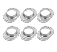 MAGICLULU 6 Pièces Base pour Tube Rond Zinc Acier Platine Support de Main Courante Embase pour Poteau de Rambarde Extérieure Fixation Stable et Robuste pour Garde-corps