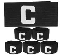 MAGICLULU 6 Pièces Brassard de Capitaine de Football Réglable en Nylon Noir pour Différenciation de Rôle Lors des Entraînements et Activités Sportives D'équipe
