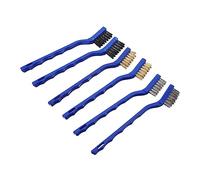 MAGICLULU 6 pièces Brosse Métallique Mini Set de Brosses à Fil pour Nettoyage Mécanique et Peinture Poignée Courbée pour Parties Métalliques Non Écarts de Voiture