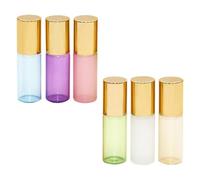 MAGICLULU 6 Pièces Flacon Roll-on 3ml en Verre pour Huiles Essentielles, Rechargeable et Étanche, Portable pour Voyage, Bouteille Vide Pratique et Désassemblable