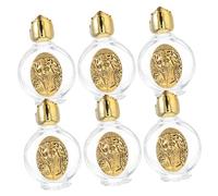 MAGICLULU 6 Pièces Mini Holy Water Bottles With Rose Decoration Rechargeable Leakproof Small Glass Jars For Baptism Travel And Religious Use