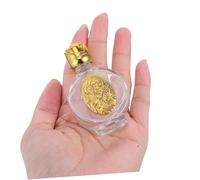MAGICLULU 6 Pièces Mini Holy Water Bottles with Rose Decoration Refillable Transparent Glass Jars Leakproof for Catholic Baptism Travel and Wedding
