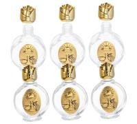 MAGICLULU 6 Pièces Mini Holy Water Bottles With Rose Lid Refillable Decorative Glass Containers For Baptism And Church Worship