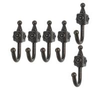 MAGICLULU 6 Pièces Patères Murales Vintage Métal Crochets Muraux Robusts pour Entrée Chambre et Salle de Bain Accroche-manteaux Chapeaux Sacs et Serviettes Style Ferme Classique