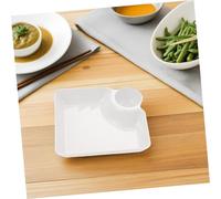 MAGICLULU 6 Pièces Plateau de Service Divisé Réutilisable Plastique Blanc Assiettes Compartimentées pour Apéritifs Snacks et Dips Design Compact Empilable Facile à Nettoyer pour Repas et