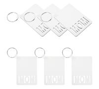 MAGICLULU 6 Pièces Porte-clés Sublimé DIY en Bois Blanc pour Maman, Présent