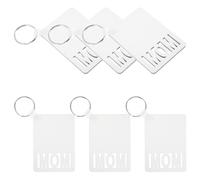 MAGICLULU 6 Pièces Porte-clés Sublimé Inscription « Mère » en Bois Blanc, DIY Décoratif pour Paquet à Main, Présent Unique Fête des Mères