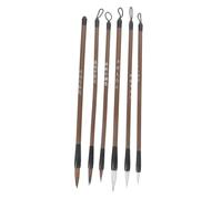 MAGICLULU 6 pièces Set de Pinceaux Calligraphie Chinois Poils de Loup et Mouton pour Étudiants Débutants Pinceaux Écriture Ink Brush Multifonctions pour Apprendre Calligraphie et Peinture