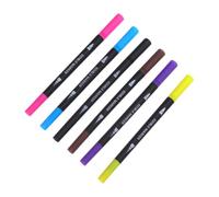 MAGICLULU 6 Pièces Stylos Alimentaires Double Pointe 0.4mm et Pinceau 6 Couleurs avec Séchage Rapide, Ergonomiques pour Décoration de Gâteaux et Pâtisserie, Adaptés aux Professionnels