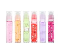 MAGICLULU 6pcs Soin Hydratant Lèvres aux Fruits sans Couleur, Format Roll-on Portable en Plastique Liquide, pour Lèvres Sèches et Gercées en Hiver