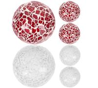 MAGICLULU 6pièces Boules Mosaïque Décoratives Blanc Rose pour Centre De Table Moderne Noël Et Décoration De Vase