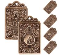 MAGICLULU 6pièces Pendentif Amulette Laiton Lot De Porte-clés Décoratifs Breloques Laiton Avec Huit Motifs Ornements Pour Porte-clés Antique