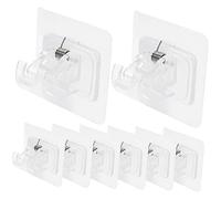 MAGICLULU 8 Pièces Crochet De Support De Serviette Porte-tringles à Rideaux Supports De Tige De Draperie Porte-Crochet Adhésif pour Draperie Crochets à Canne Abdos Transparent