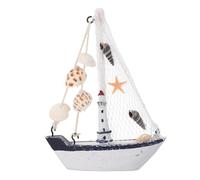 MAGICLULU 8 Pièces Modèle de Voilier Bois Décoration Vintage Rustique Figurine Bateau Créative Ornement Nautique pour Fête Thème Océan Plage pour Bureau et Salon