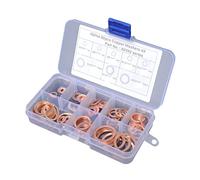 MAGICLULU 80 Pièces Assortiment de Rondelles Plates Cuivre pour Étanchéité Ensemble de Joint Métallique pour Plomberie et Connexions Électriques Boîte de Rangement Pratique