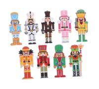 MAGICLULU 9 pièces Patch Thermocollant Casse-noisette Soldat Brodé Appliques DIY pour Réparation Vêtements Sacs et Décoration Festive Cartoon