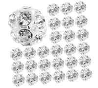 MAGICLULU 90 pièces Perles Diamantées pour Création de Bijoux DIY Lot de Perles Intercalaires Argentées pour Bracelets et Colliers Multi-couleurs Facile à Stocker et Confortables à Porter
