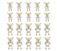 MAGICLULU Accessoires Nail Art 3d Ours en Alliage de Zinc Dorés, 20 Pièces Faciles à Utiliser pour Décorer Ongles Lors de Fêtes D'anniversaire