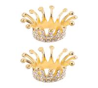 MAGICLULU Accessoires pour Manucure Support Brosse Ongles en Alliage Lot de 2 Style Vintage Couronne Orné Perles pour Collégiens et Salons de Beauté
