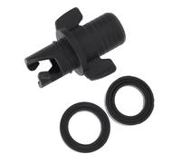 MAGICLULU Adaptateur de Valve d'air pour Kayak Gonflable Noir en Plastique Solide, Kit 2 Anneaux en Caoutchouc, Compatible Pompe à Pied Accessoire de Remplacement pour Sports Nautiques