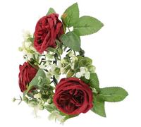 MAGICLULU Anneau de Bougie Décoration Romantique et Décorative en Rose Artificielle en Soie Couronne D'anneau pour Table de Fête ou Mariage