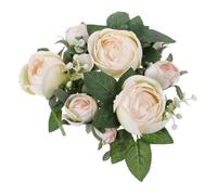 MAGICLULU Anneau De Bougie Rose Artificielle 20Cm Couronne pour Décoration Table Mariage Fête Saint-Valentin Élégante