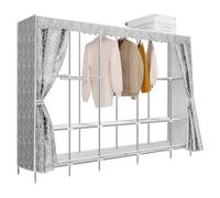 MAGICLULU Armoire Portable Tissu Renforcé Barres Protection Intégrale Humidité Montage sans Outils pour Chambre et Voyage