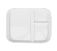 MAGICLULU Assiette En Porcelaine 10 Pouces À Trois Compartiments Carrée Pour Petit Déjeuner Et Steak Vaisselle En Céramique Blanche Élégante Pour Usage Familial Et Restaurant