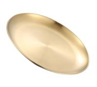 MAGICLULU Assiette Plate en Acier Inoxydable Doré 14 Cm, Plateau-repas Réutilisable pour Barbecue, Assiette de Service à Fruits et Salade, Plat Rond Décoratif Cuisine et Fêtes