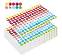 MAGICLULU Autocollants de Prix Ronds pour Vente de Garage, 15 Feuilles en Papier Adhérence Forte et Chiffres Clairs, Fournitures pour Vide-grenier et Produits