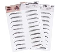 MAGICLULU Autocollants de Transfert Sourcils 3d Imitation Poils Noirs 2 Pièces Patchs Sourcils Artificiels pour Maquillage Rapide et Réalistes pour Hommes et Femmes Application Facile